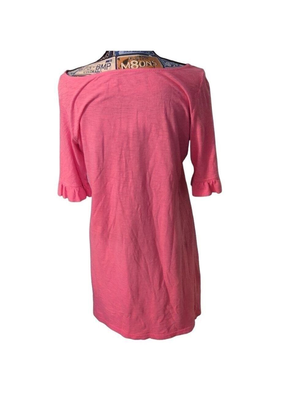 Lilly Pulitzer Ruffled 1/2 Sleeve Pink Mini Dress Size Medium - Picture 8 of 10
